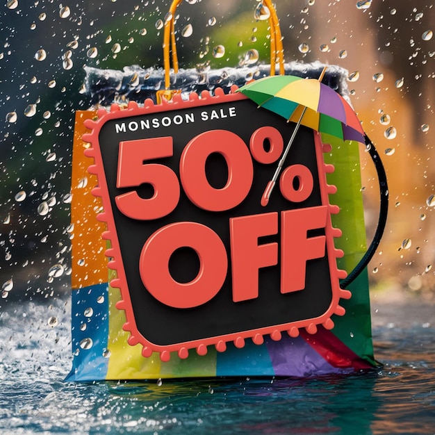 A captivating advertisement for a monsoon sale shop cover