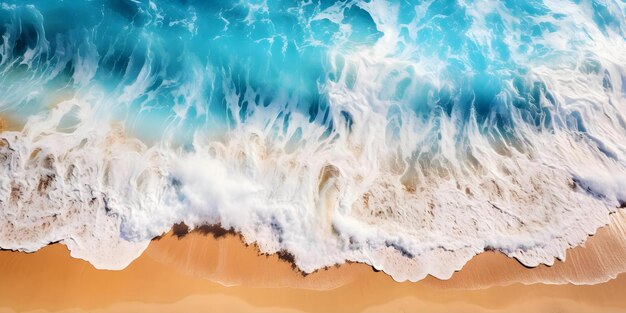 Captivating Aerial Perspective of Majestic Ocean Waves Crashing on Sandy Beach Concept Aerial Photography Ocean Waves Sandy Beach Captivating Perspective Majestic Views