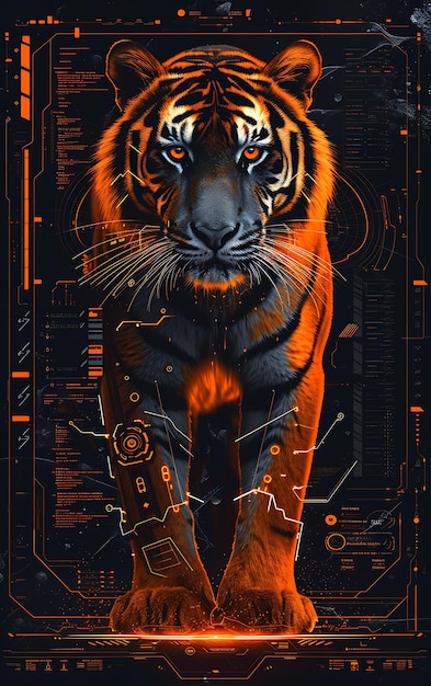 Captivating Animal Portraits Cyber Pet Style and Vibrant Colors in Stunning Digital Art