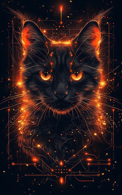 Captivating Animal Portraits Cyber Pet Style and Vibrant Colors in Stunning Digital Art