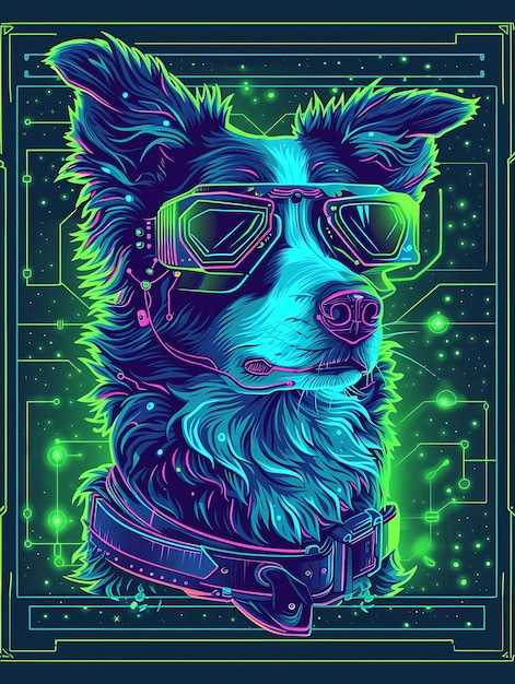 Captivating Animal Portraits Cyber Pet Style and Vibrant Colors in Stunning Digital Art