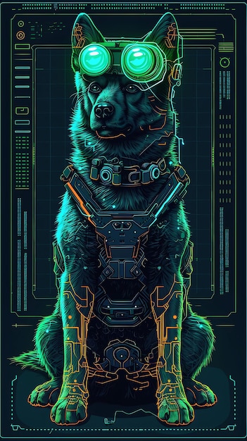 Captivating Animal Portraits Cyber Pet Style and Vibrant Colors in Stunning Digital Art