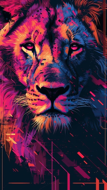 Captivating Animal Portraits Cyber Pet Style and Vibrant Colors in Stunning Digital Art