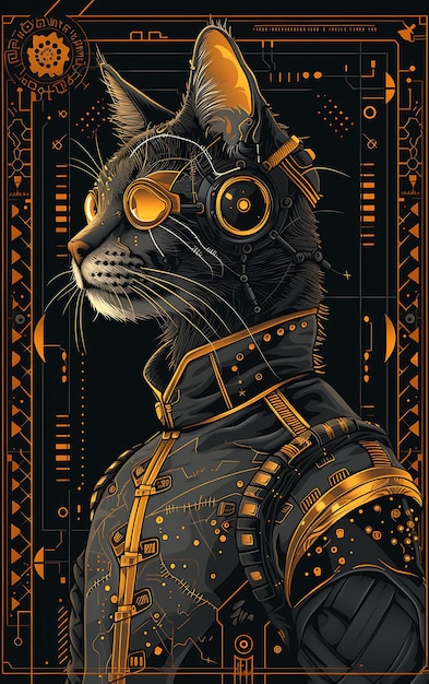 Captivating Animal Portraits Cyber Pet Style and Vibrant Colors in Stunning Digital Art