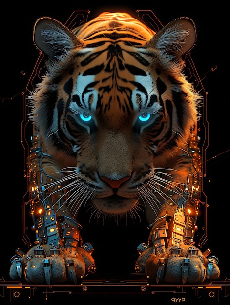 Captivating Animal Portraits Cyber Pet Style and Vibrant Colors in Stunning Digital Art