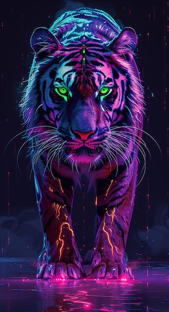 Captivating Animal Portraits Cyber Pet Style and Vibrant Colors in Stunning Digital Art