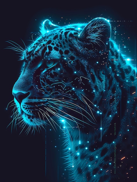 Captivating Animal Portraits Cyber Pet Style and Vibrant Colors in Stunning Digital Art