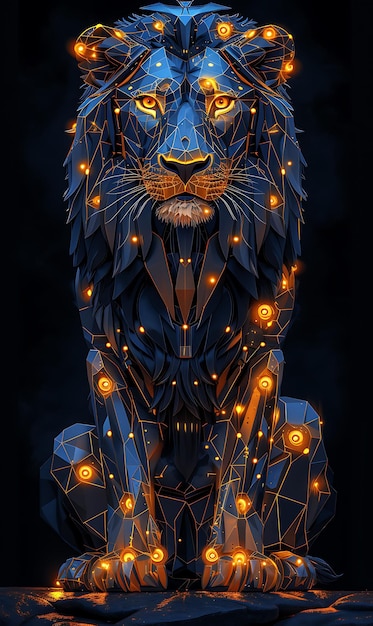 Captivating Animal Portraits Cyber Pet Style and Vibrant Colors in Stunning Digital Art