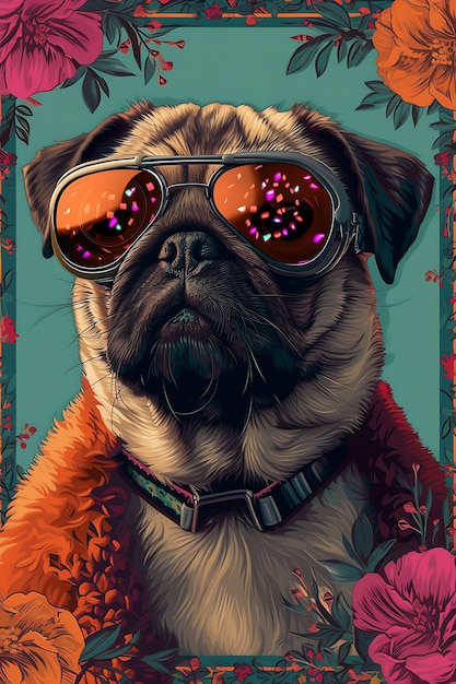 Captivating Animal Portraits Cyber Pet Style and Vibrant Colors in Stunning Digital Art