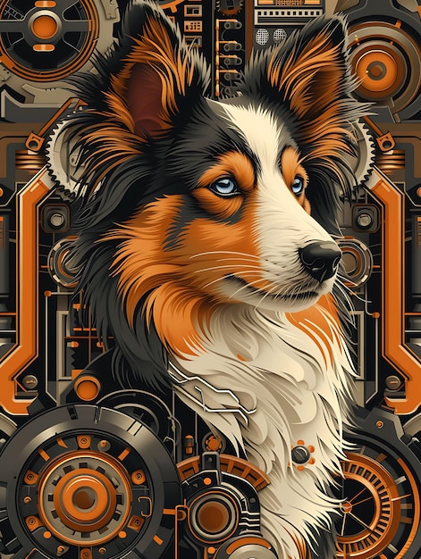 Captivating Animal Portraits Cyber Pet Style and Vibrant Colors in Stunning Digital Art