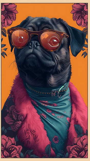 Captivating Animal Portraits Cyber Pet Style and Vibrant Colors in Stunning Digital Art