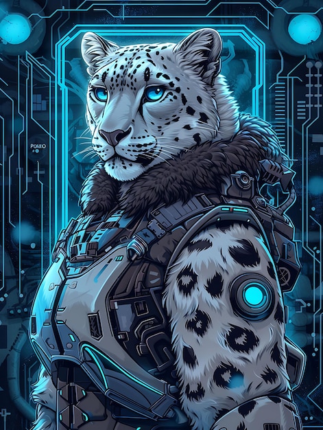 Captivating Animal Portraits Cyber Pet Style and Vibrant Colors in Stunning Digital Art