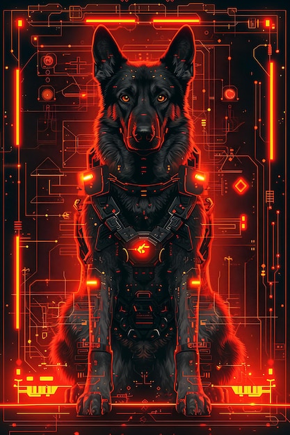 Captivating Animal Portraits Cyber Pet Style and Vibrant Colors in Stunning Digital Art