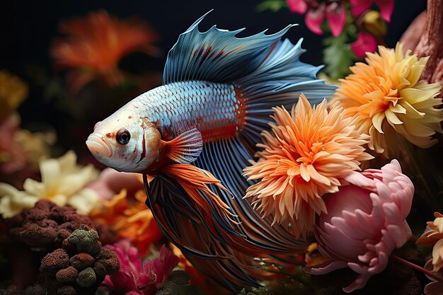 Captivating aquarium fish showcased alongside essential care tips Explore the vibrant world of underwater companionship and responsible pet care Generative AI