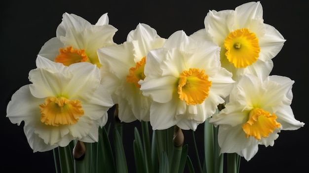 Photo captivating beauty photorealistic doubleflowered daffodils exquisite detail in blossom