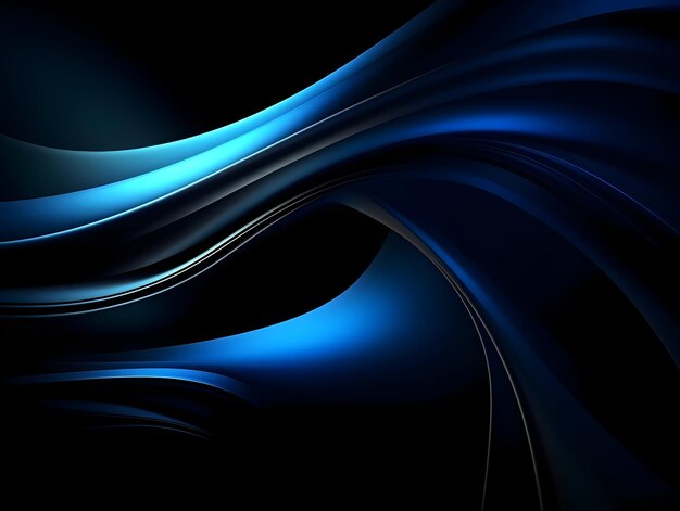 Photo captivating blue and black abstract texture with dynamic curves and blurs