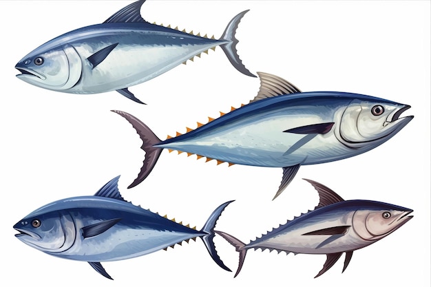 Captivating Bluefin Tuna Stunning Isolation on a White Canvas AR 32