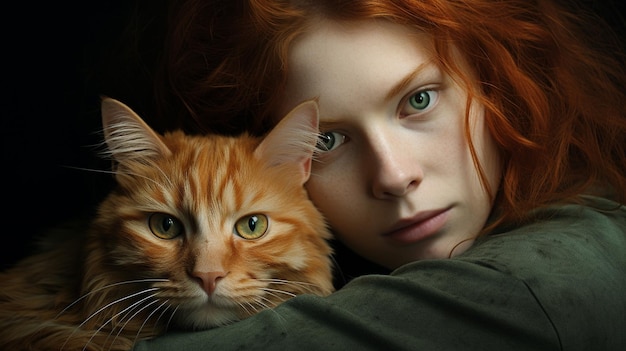 Captivating Bond Between Cat and Woman