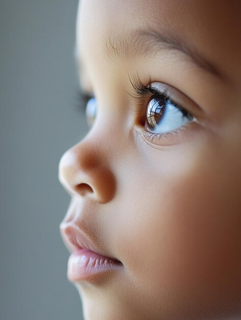 Captivating Child Portrait with Expressive Eyes and Soft Features