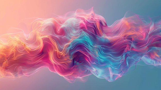 A captivating and colorful illustration of a waveshaped liquid in ethereal style featuring