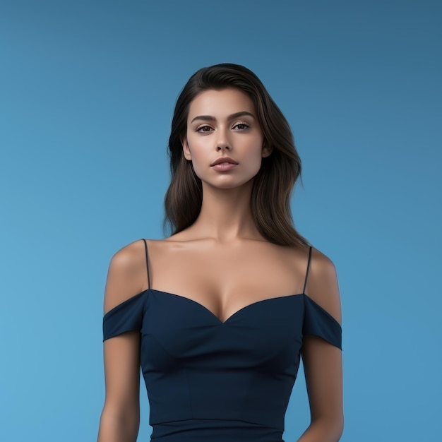 The Captivating Elegance of a Hyperrealistic Female Model A Classy and Sophisticated Mockup against