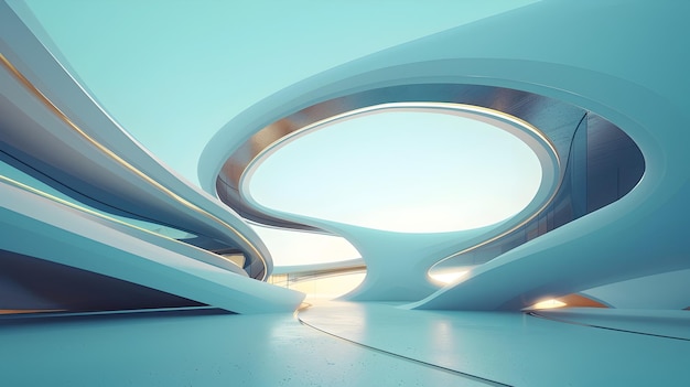 Captivating Futuristic Architecture Design for Serene Digital Wallpaper or Background