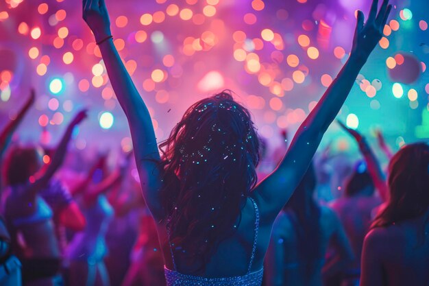 Photo captivating images of festive crowd at music festival