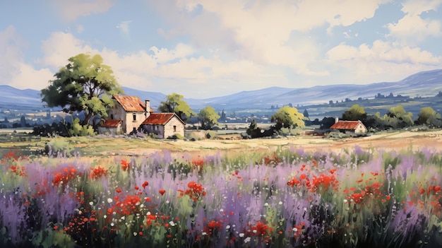 Captivating Impressive Panorama Snapdragon Field In Provence Morning