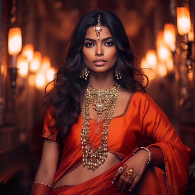 The captivating Indian Instagram model effortlessly blends tradition with modernity Ai generated