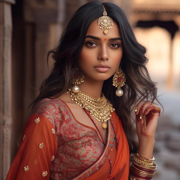 The captivating Indian Instagram model effortlessly blends tradition with modernity Ai generated