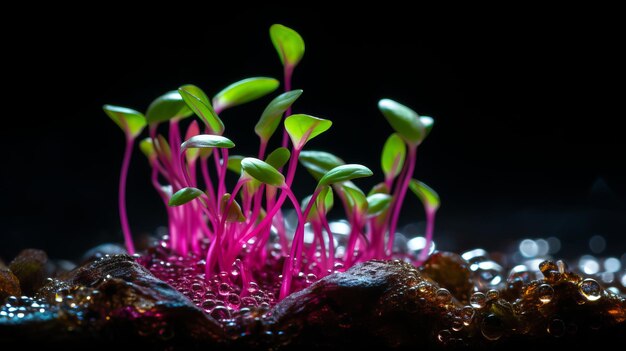 Photo captivating macro shot of vibrant microgreens showcasing rich textures and nutrients