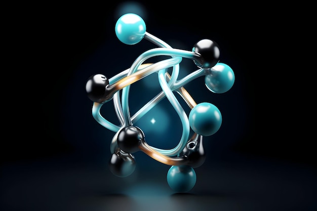 Captivating Molecular Model Showcasing Futuristic Atomic Bonds and Intricate Scientific Visualization