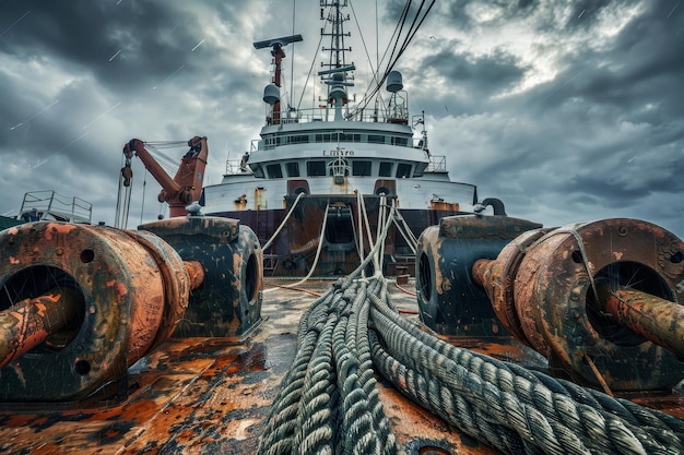 Captivating photography capturing the essence of a cable lay vessel in a striking image