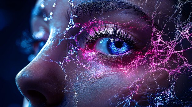 Photo captivating portrait with unique lighting and digital manipulation