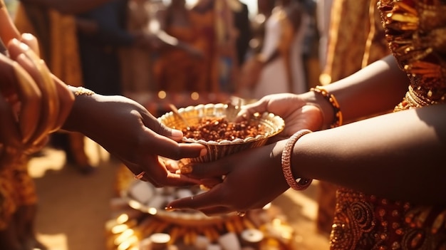 A captivating shot of a traditional African wedding ceremony hd wedding ceremony with copy space