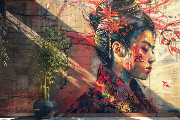 Captivating street art mural depicting cultural he