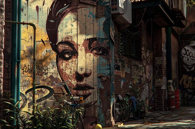 Captivating street art murals in urban alleys