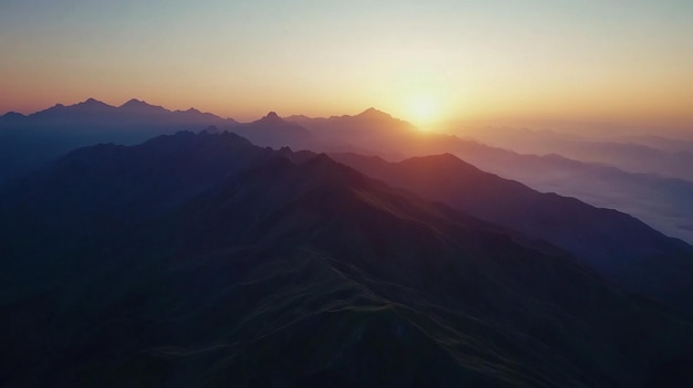 Captivating Sunrise Over Majestic Mountain Range