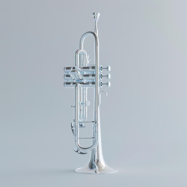 Photo a captivating trumpet with a frosted glass bell gleams against a minimalist backdrop