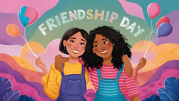 Captivating and Vibrant Vector Flat Illustration for Happy Friendship Day