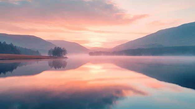 Photo captivating vista of rural tranquility serene nature concept