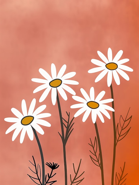 Photo a captivating watercolor painting of daisies embodying the essence of modern art with its fresh col