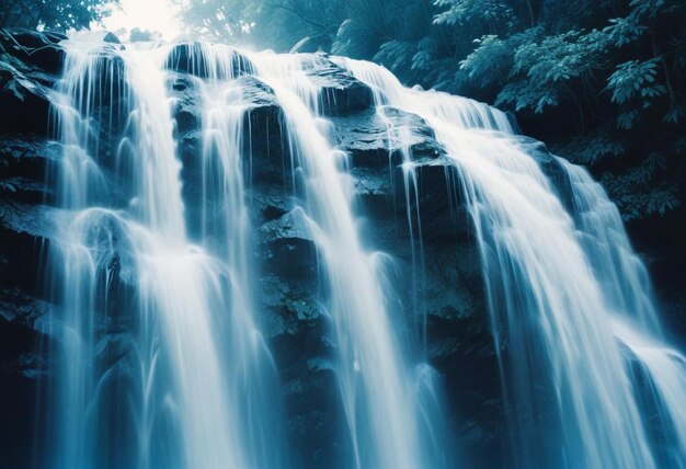 Photo captivating waterfall motion landscapes the dynamic beauty of cascading water in stunning natural