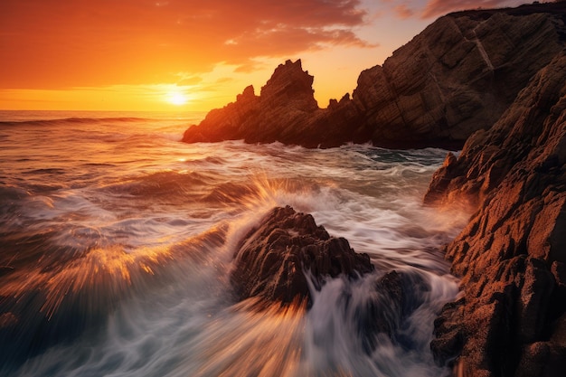 Capture the beauty of a rugged coastline at sunset Use a Sony 7 III camera with a 100mm lens and F