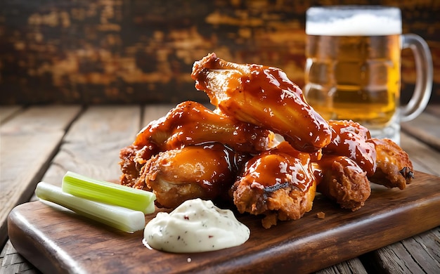 Capture the essence of Buffalo Wings in a mouthwatering food photography shot