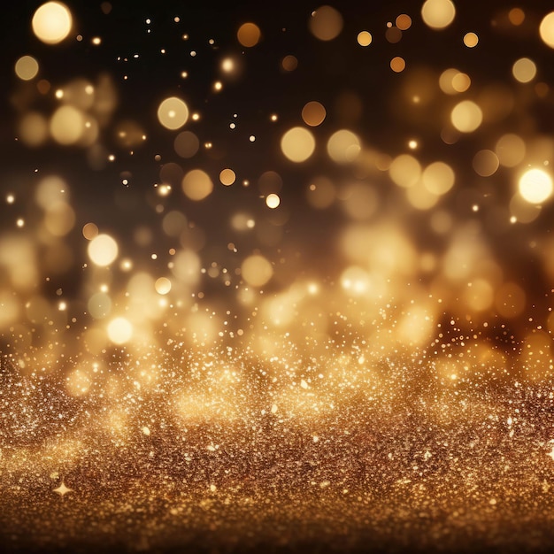 Capture the essence of celebration with golden Christmas particles and sprinkles This highresolution