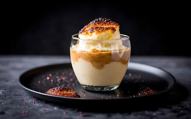 Capture the essence of Creme Brulee in a mouthwatering food photography shot