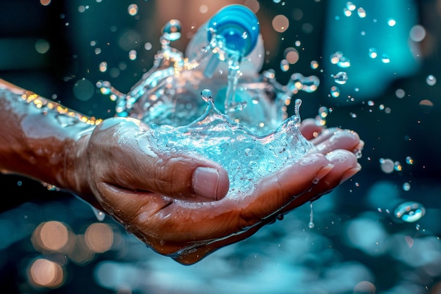 Capture the essence of hygiene and care with a photo depicting hands applying hand sanitizer World Hand Hygiene Day