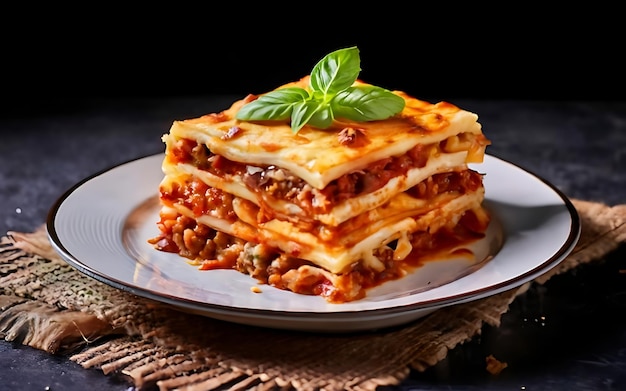 Capture the essence of Lasagna in a mouthwatering food photography shot