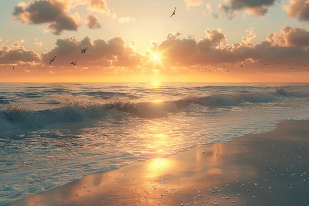 Capture the happiness of a beach sunrise meditatio